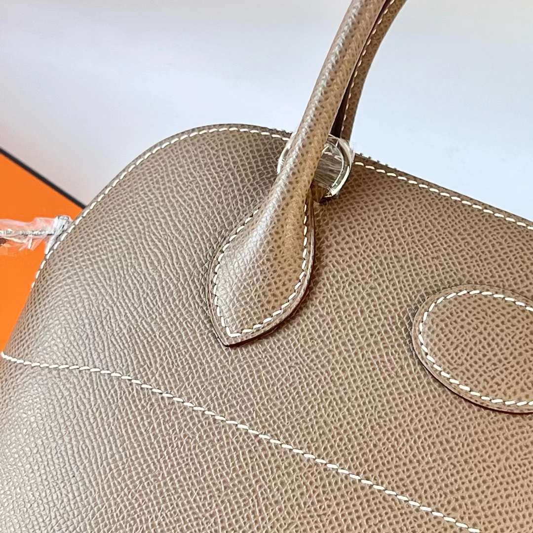 Hermès（爱马仕）Bolide 保龄球包 Epsom Ck18 大象灰 银扣 25cm 全手工蜡线缝 Phw