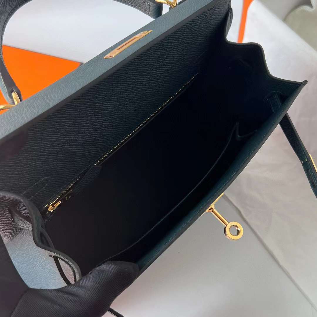 Hermès（爱马仕） Kelly 凯莉包 Epsom 6O 松柏绿 金扣 25cm 全手工蜡线缝 Ghw
