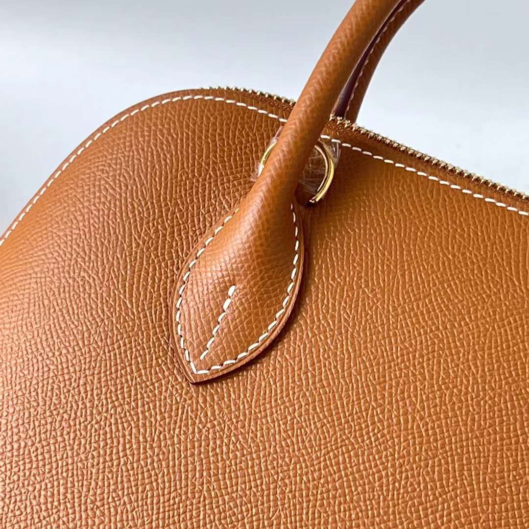 Hermès（爱马仕）Bolide 保龄球包 Epsom ck37 金棕色 金扣 25cm 全手工蜡线缝 Ghw
