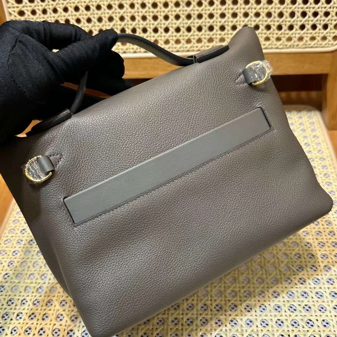 Hermès（爱马仕）Mini kelly 2424 Evercolor & Swift 8F 锡器灰 金扣 21cm 全手工蜡线缝 Ghw