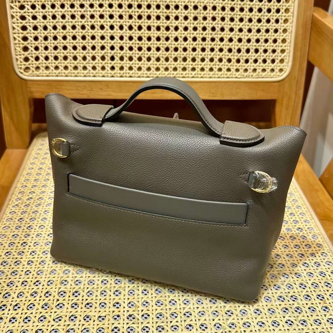 Hermès（爱马仕）Mini kelly 2424 Evercolor & Swift 8F 锡器灰 金扣 21cm 全手工蜡线缝 Ghw