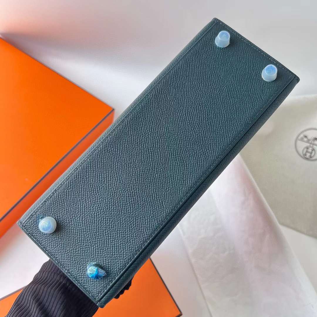 Hermès（爱马仕） Kelly 凯莉包 Epsom 6O 松柏绿 金扣 25cm 全手工蜡线缝 Ghw