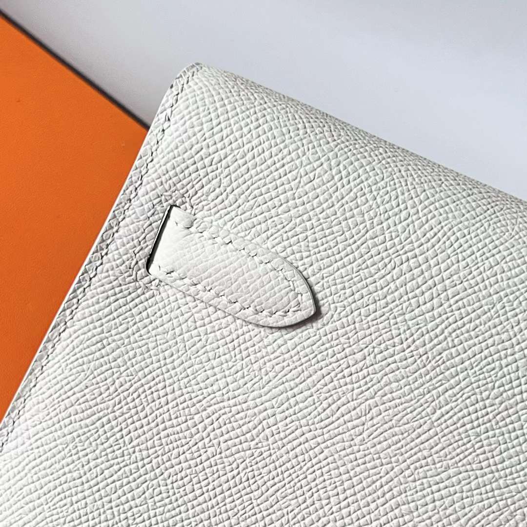 Hermès（爱马仕）Kelly elan Epsom 01 纯白 银扣 27cm 全手工蜡线缝 Phw