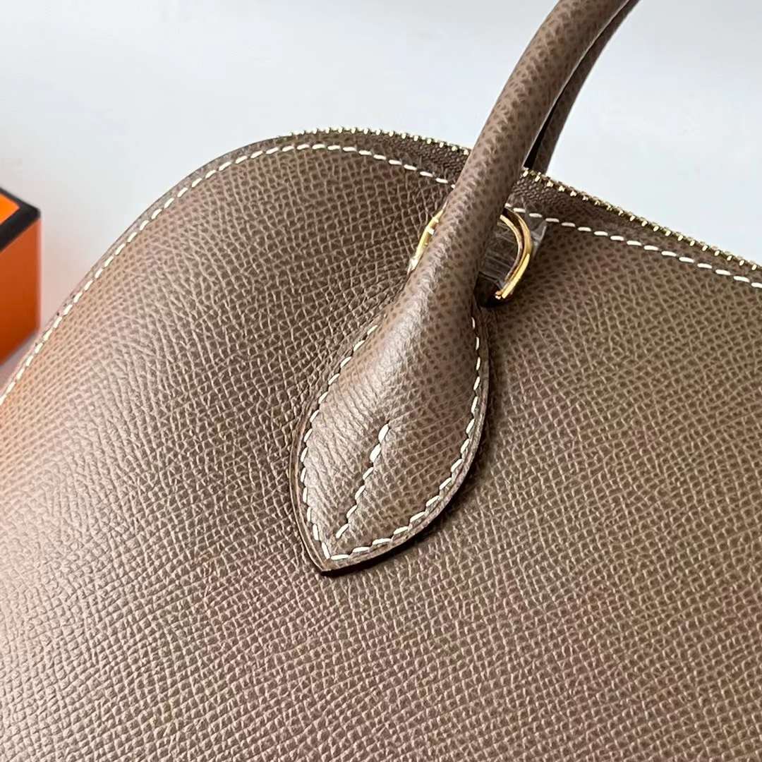 Hermès（爱马仕）Bolide 保龄球包 Epsom ck18 大象灰 金扣 25cm 全手工蜡线缝 Ghw