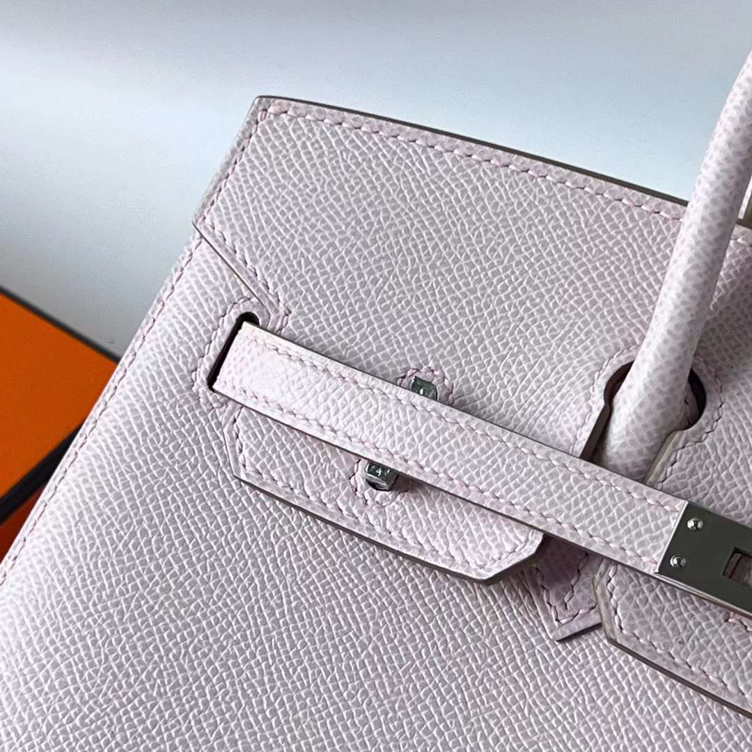 Hermès（爱马仕）Birkin 铂金包 Sellier Epsom 09 梦幻粉紫 银扣 25cm 全手工蜡线缝 Phw