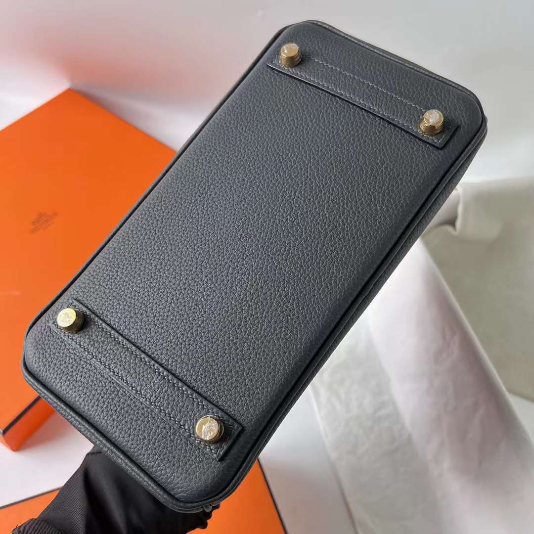 Hermès（爱马仕）Birkin 铂金包 Togo皮 顶级小牛皮 Ck88 石墨灰 金扣 25cm 全手工蜡线缝 Ghw