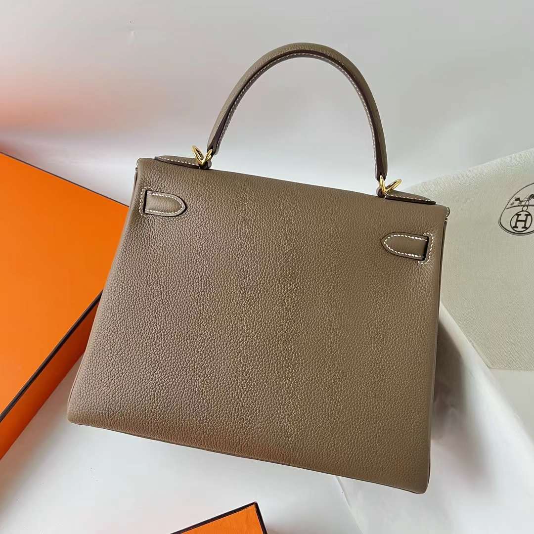Hermès（爱马仕）Kelly 凯莉包 Togo皮 Ck18 大象灰 金扣 28cm 全手工蜡线缝 Ghw