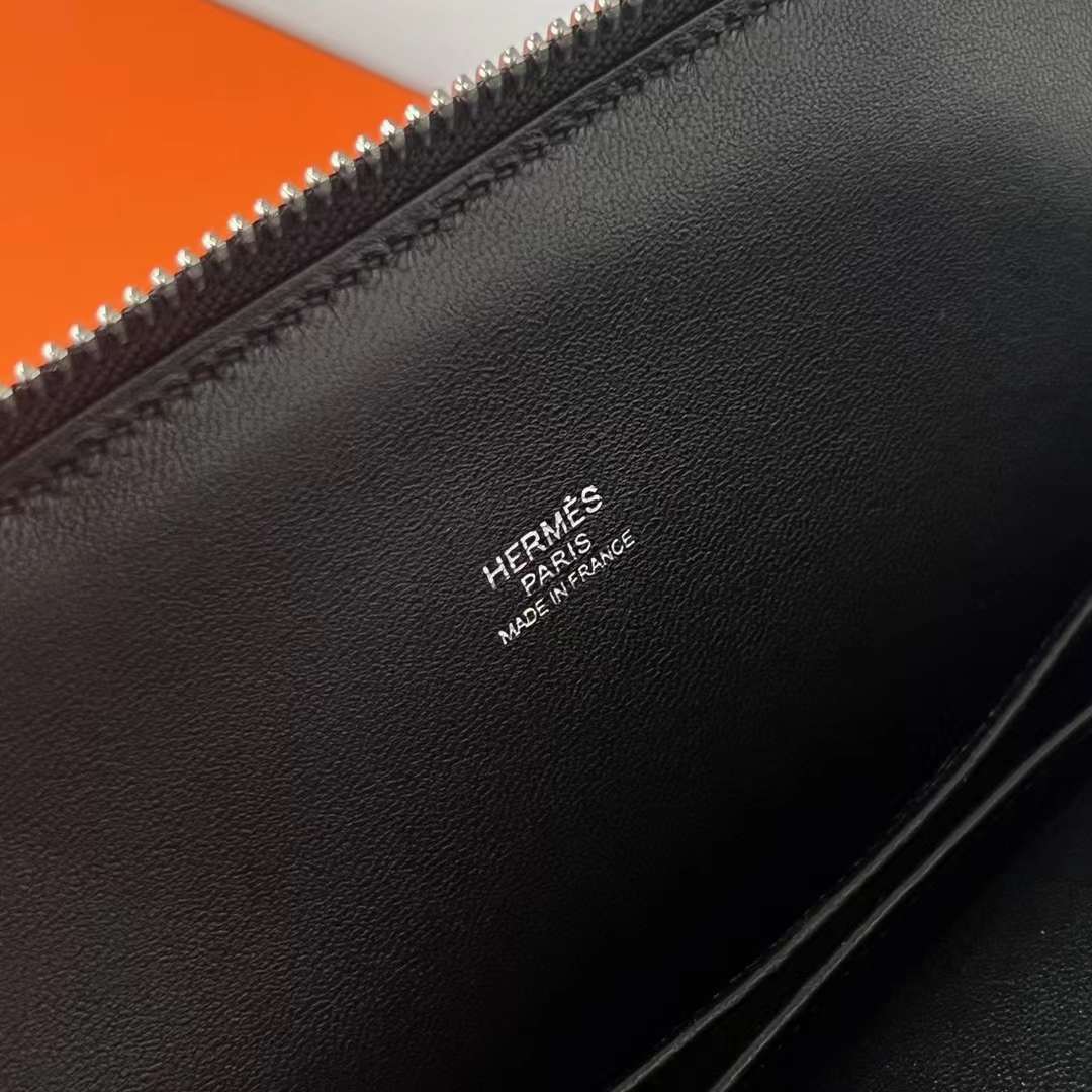 Hermès（爱马仕）Bolide 保龄球包 Epsom Ck89 黑色 银扣 25cm 全手工蜡线缝 Phw