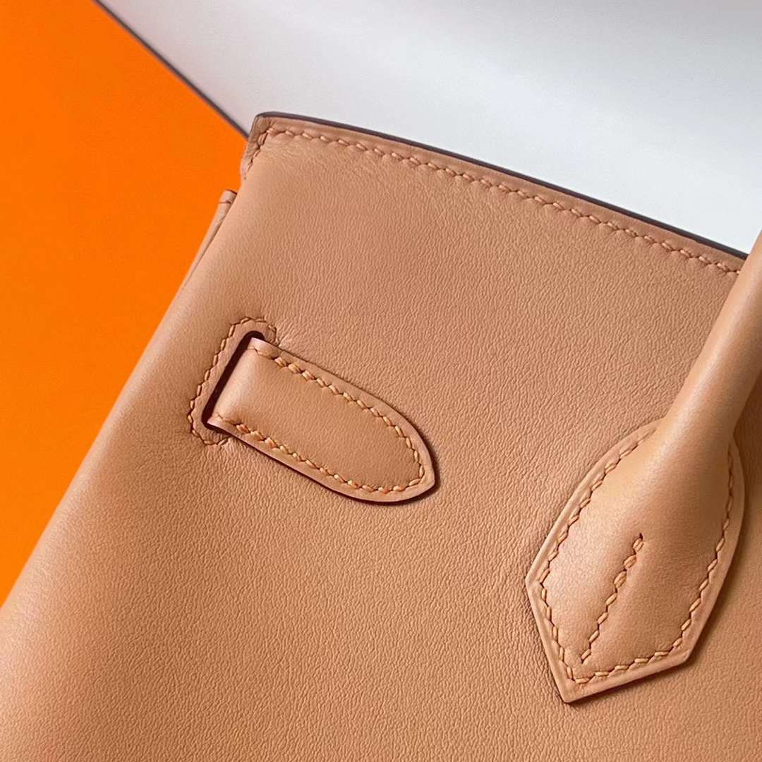 Hermès（爱马仕）Birkin 铂金包 Swift 0M 奶茶色 金扣 30cm 全手工蜡线缝 Ghw