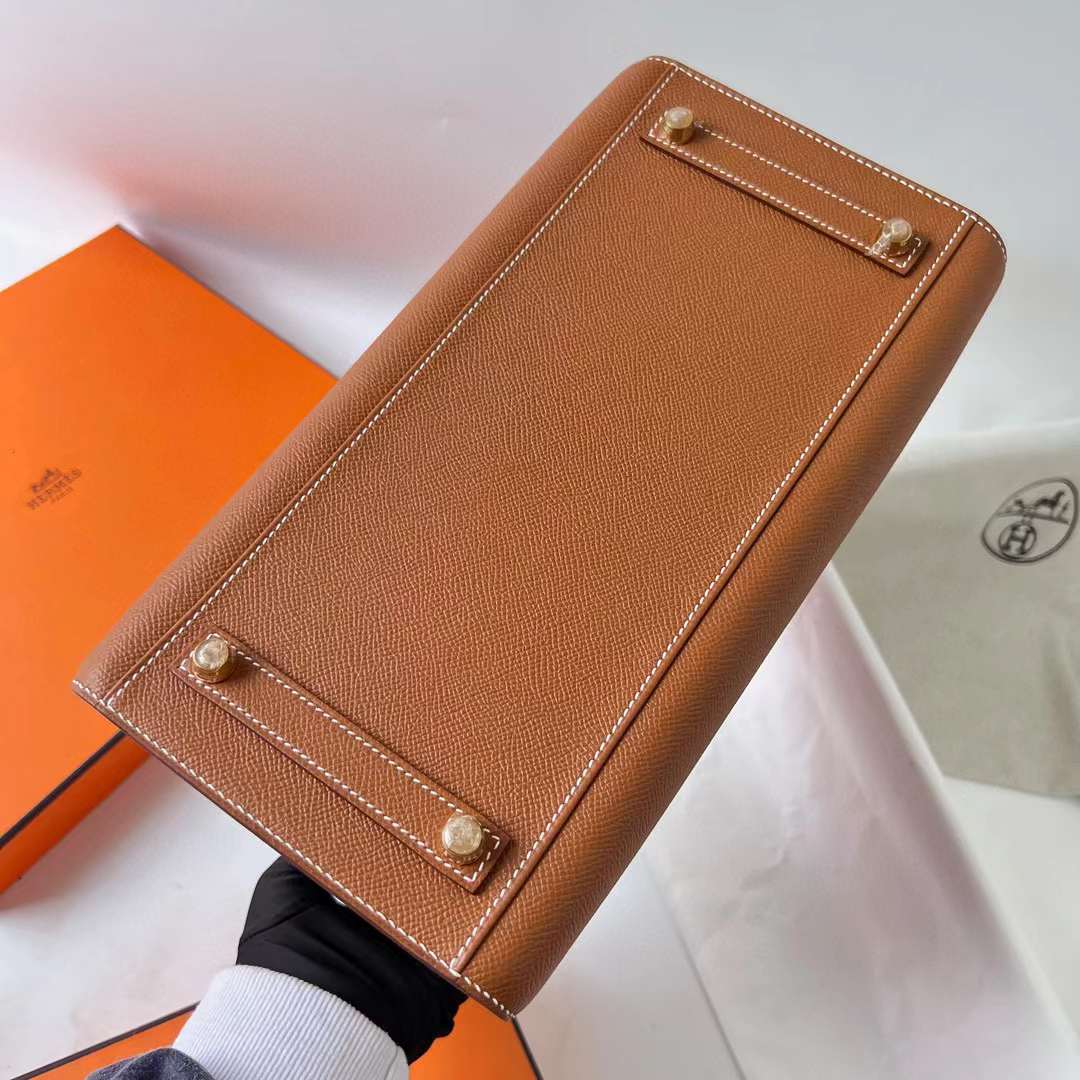 Hermès（爱马仕）Birkin 铂金包 Sellier Epsom Ck37 金棕色 金扣 30cm 全手工蜡线缝 Ghw