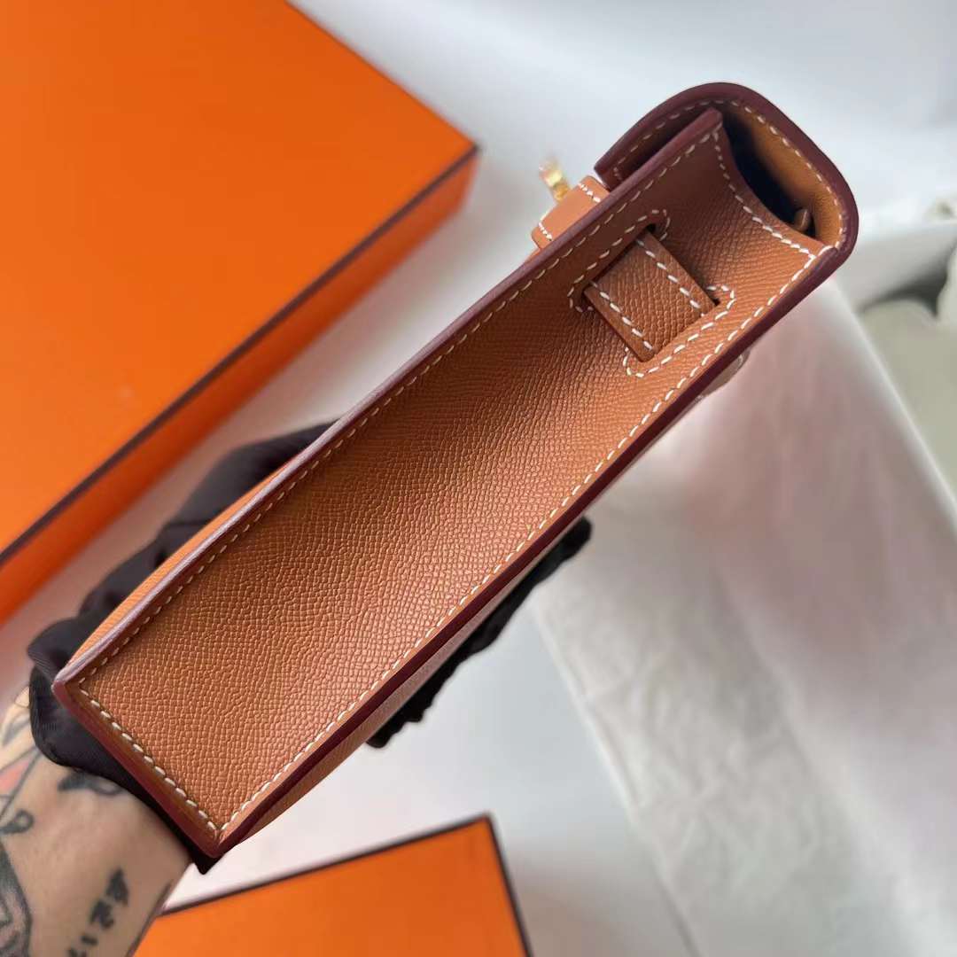 Hermès（爱马仕）Kelly elan Madame Ck37 金棕色 金扣 27cm 全手工蜡线缝 Ghw
