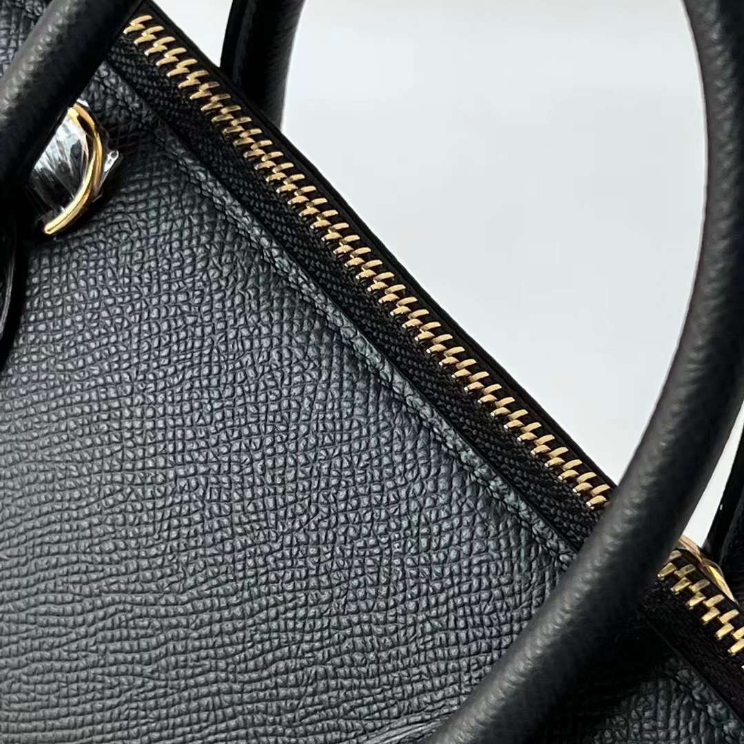 Hermès（爱马仕）Bolide 保龄球包 Epsom ck89 黑色 金扣 25cm 全手工蜡线缝 Ghw