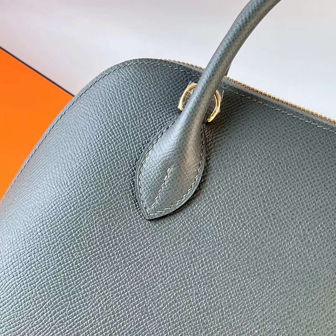 Hermès（爱马仕）Bolide 保龄球包 Epsom Y7 飓风蓝 金扣 25cm 全手工蜡线缝 Ghw