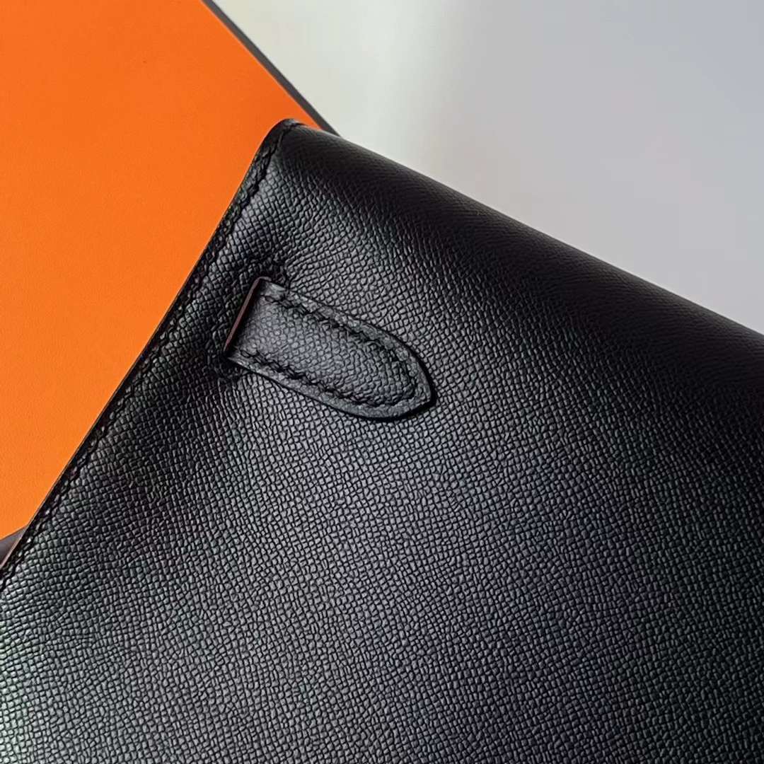 Hermès（爱马仕）Kelly elan Madame Ck89 黑色 金扣 27cm 全手工蜡线缝 Ghw