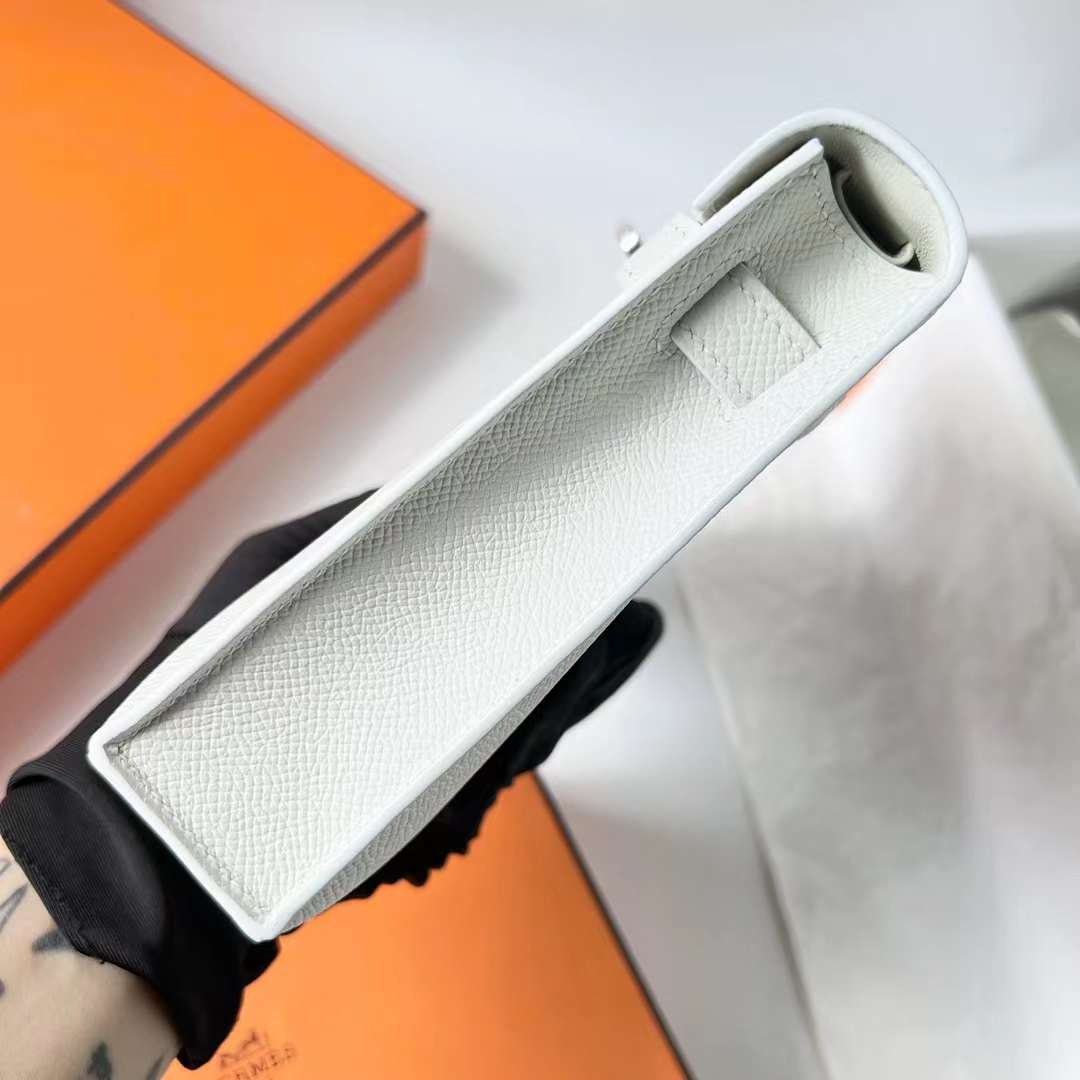 Hermès（爱马仕）Kelly elan Epsom 01 纯白 银扣 27cm 全手工蜡线缝 Phw