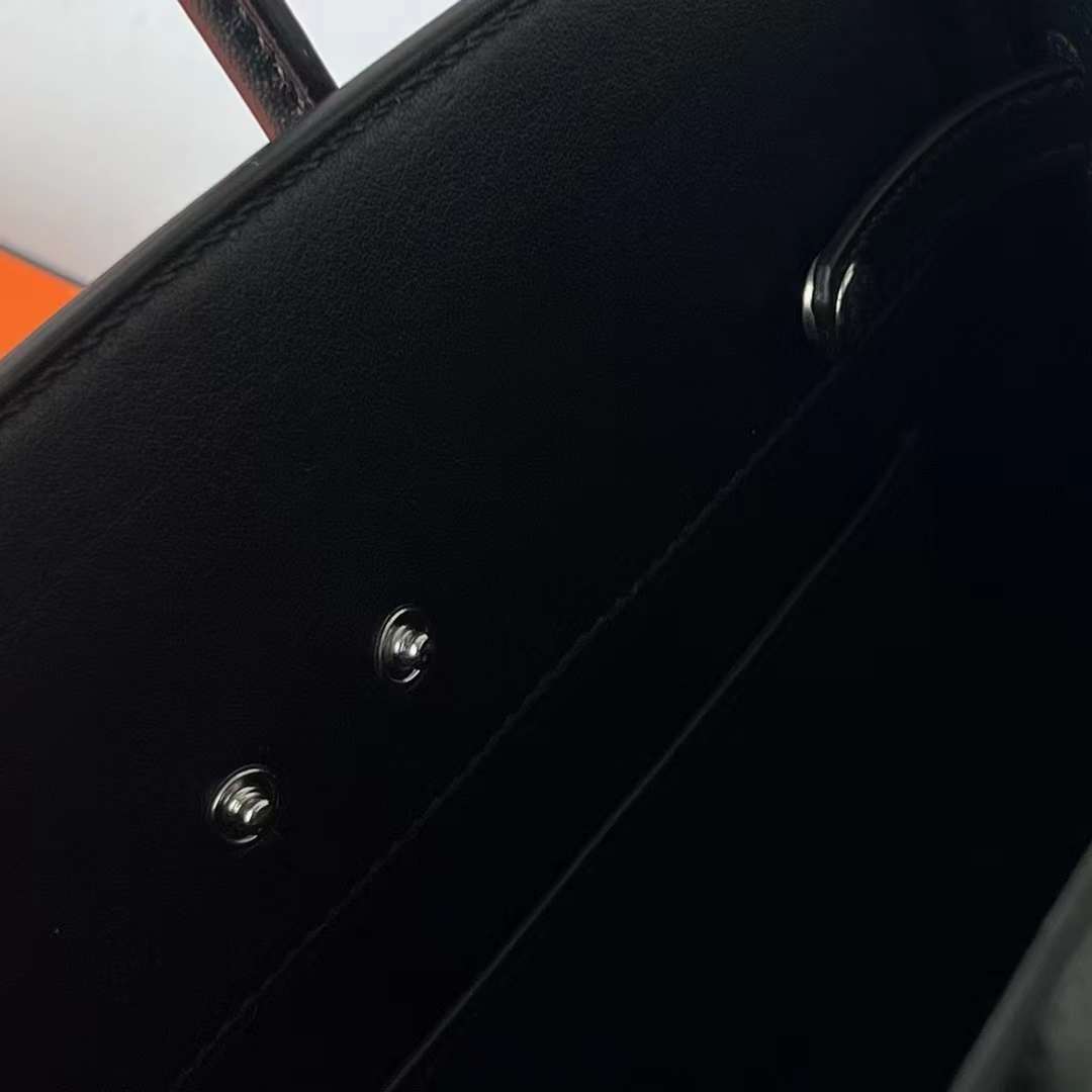Hermès（爱马仕）Birkin Shadow Swift 幻影包 Ck89 黑色 Noir 银扣 25cm 全手工蜡线缝 Phw