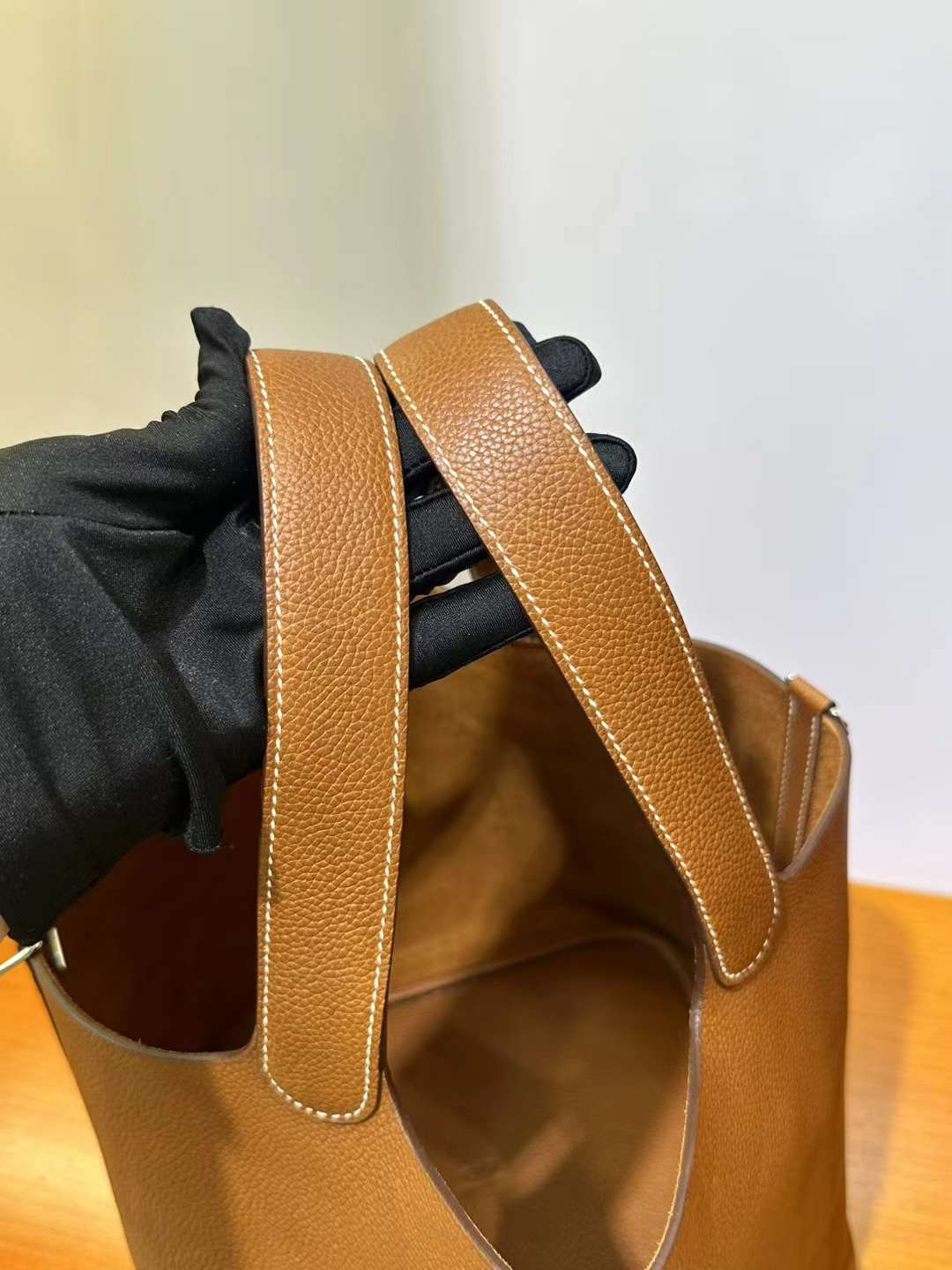 Hermès（爱马仕）Picotin 菜篮子 Barenia 颗粒马鞍皮 金棕色 银扣 22cm