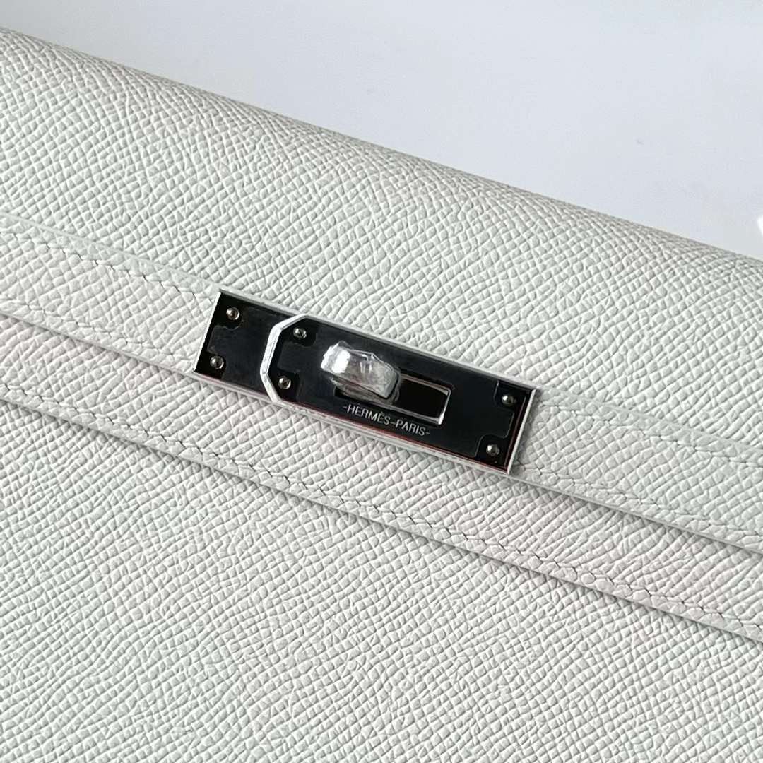 Hermès（爱马仕）Kelly elan Epsom 01 纯白 银扣 27cm 全手工蜡线缝 Phw