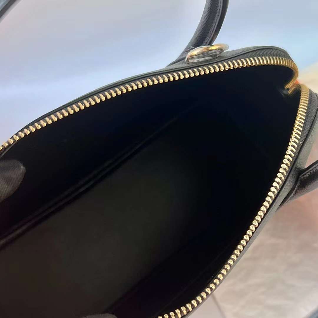 Hermès（爱马仕）Bolide 保龄球包 Epsom Ck89 黑色 金扣 27cm 全手工蜡线缝 Ghw