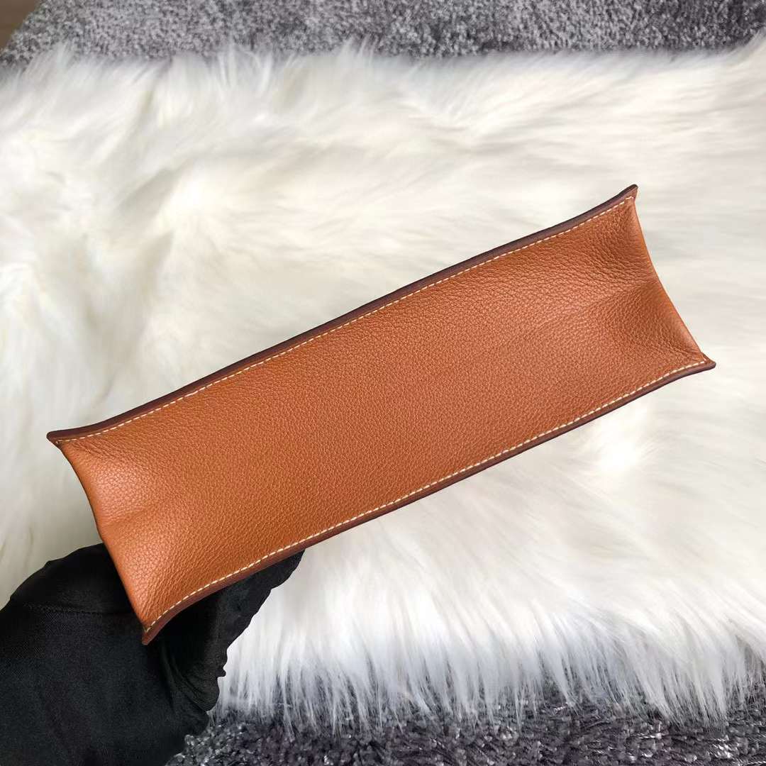 Hermès（爱马仕） Kelly danse 跳舞包 Evercolor Ck37 金棕色 金扣 22cm 全手工蜡线缝 Ghw