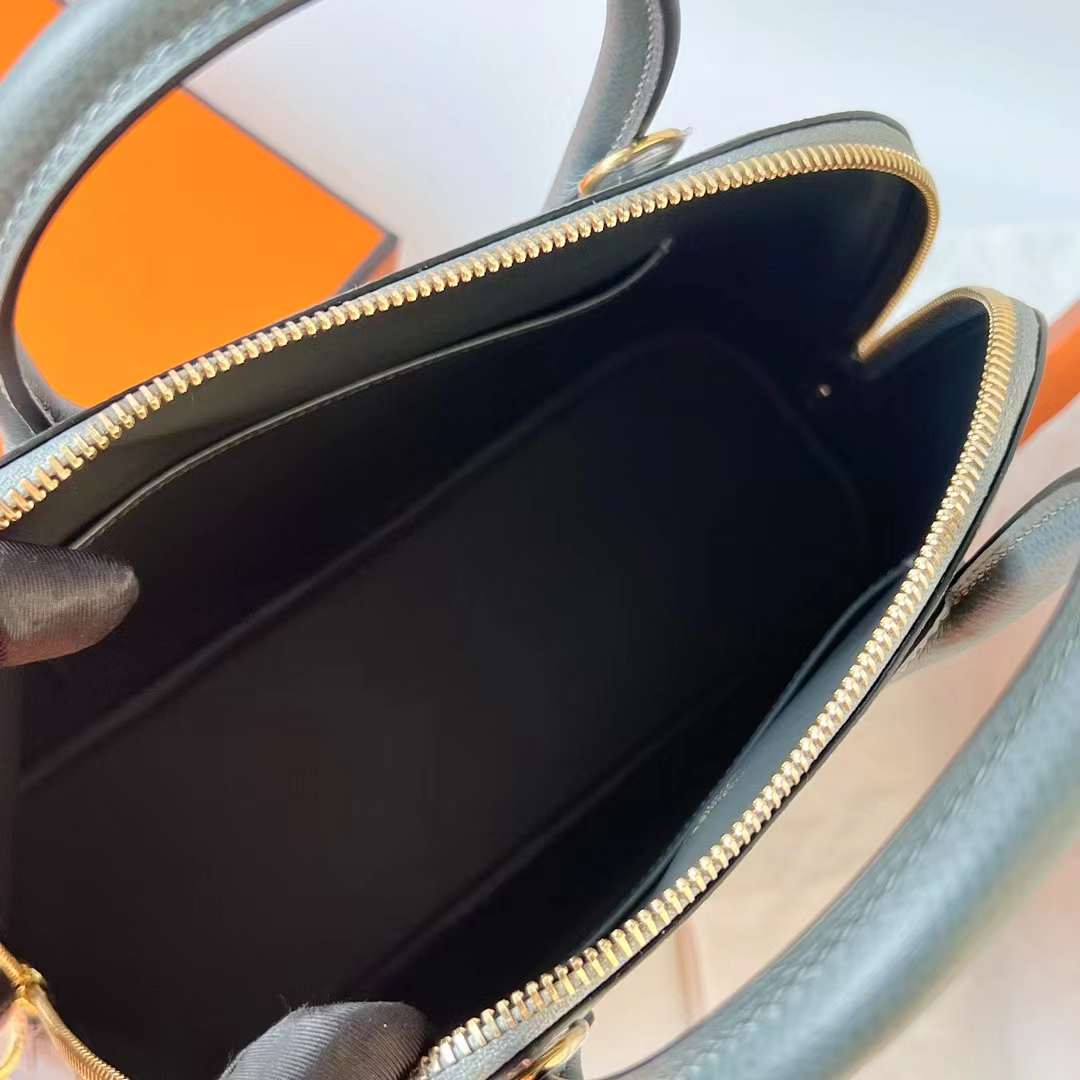 Hermès（爱马仕）Bolide 保龄球包 Epsom Y7 飓风蓝 金扣 25cm 全手工蜡线缝 Ghw