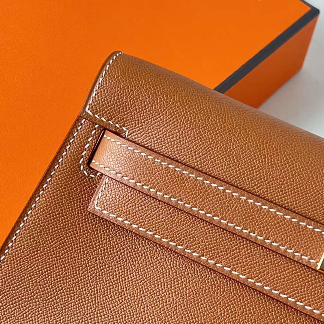 Hermès（爱马仕）Kelly elan Madame Ck37 金棕色 金扣 27cm 全手工蜡线缝 Ghw