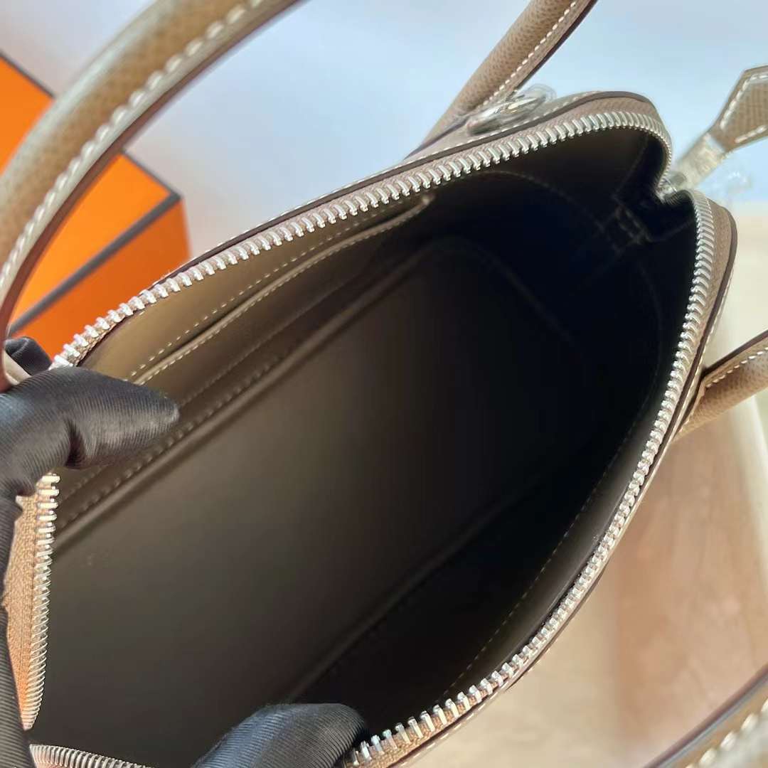 Hermès（爱马仕）Bolide 保龄球包 Epsom Ck18 大象灰 银扣 25cm 全手工蜡线缝 Phw