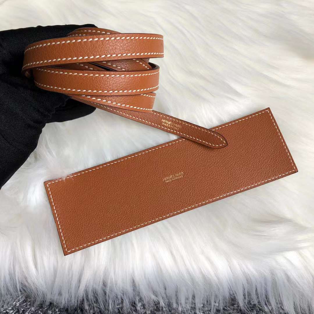 Hermès（爱马仕） Kelly danse 跳舞包 Evercolor Ck37 金棕色 金扣 22cm 全手工蜡线缝 Ghw