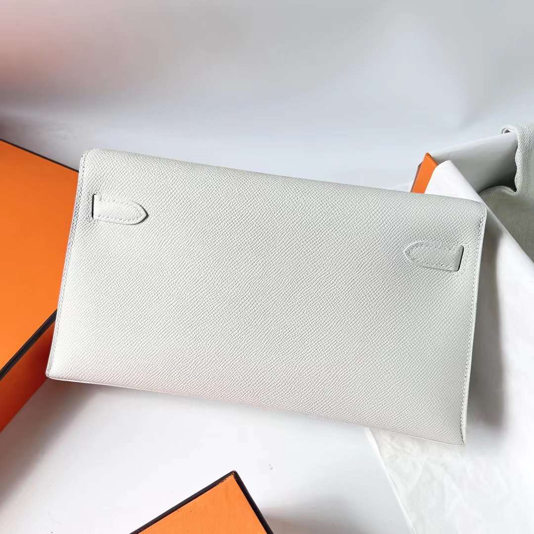 Hermès（爱马仕）Kelly elan Epsom 01 纯白 银扣 27cm 全手工蜡线缝 Phw