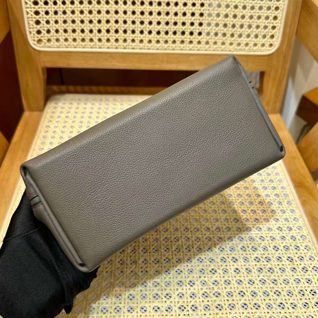 Hermès（爱马仕）Mini kelly 2424 Evercolor & Swift 8F 锡器灰 金扣 21cm 全手工蜡线缝 Ghw