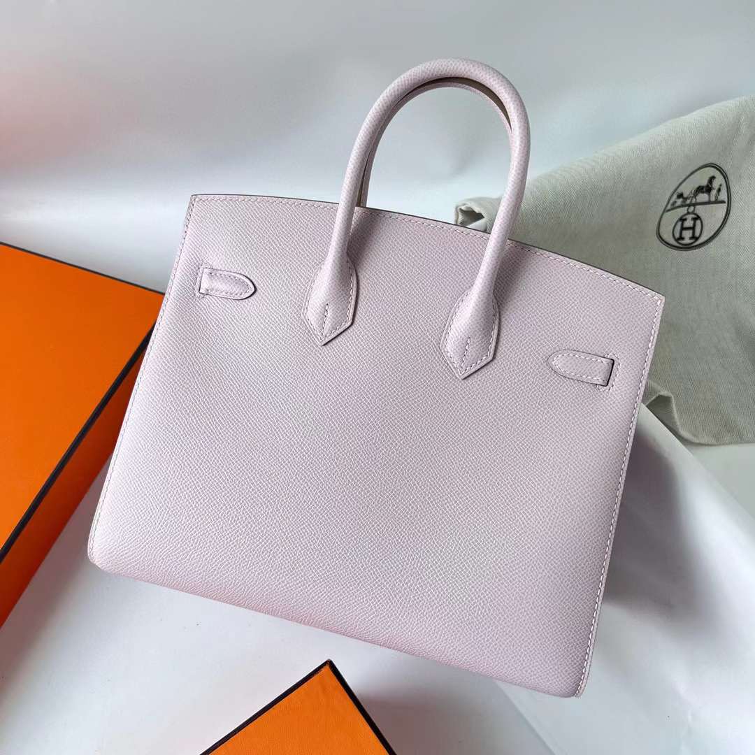 Hermès（爱马仕）Birkin 铂金包 Sellier Epsom 09 梦幻粉紫 银扣 25cm 全手工蜡线缝 Phw