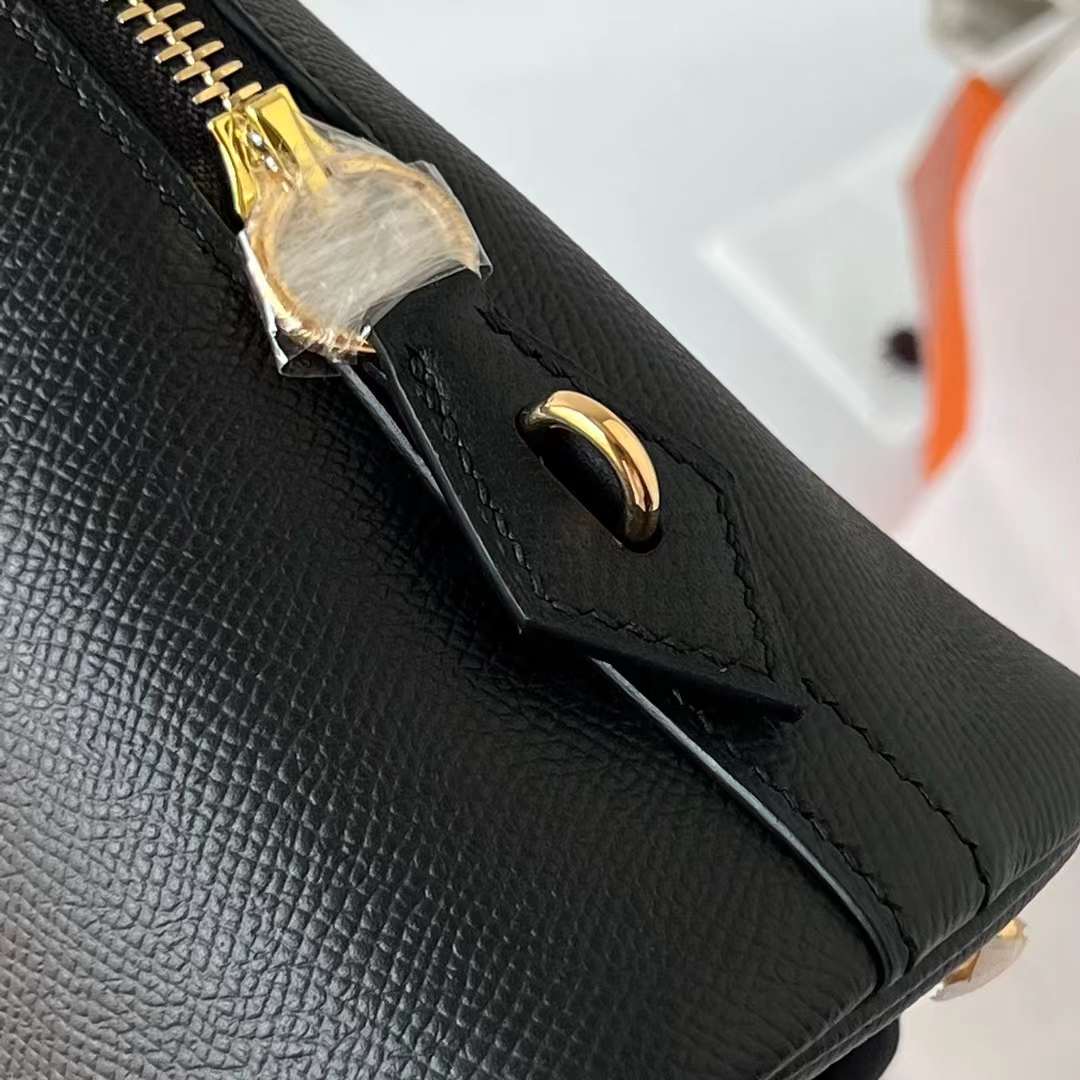 Hermès（爱马仕）Bolide 保龄球包 Epsom ck89 黑色 金扣 25cm 全手工蜡线缝 Ghw
