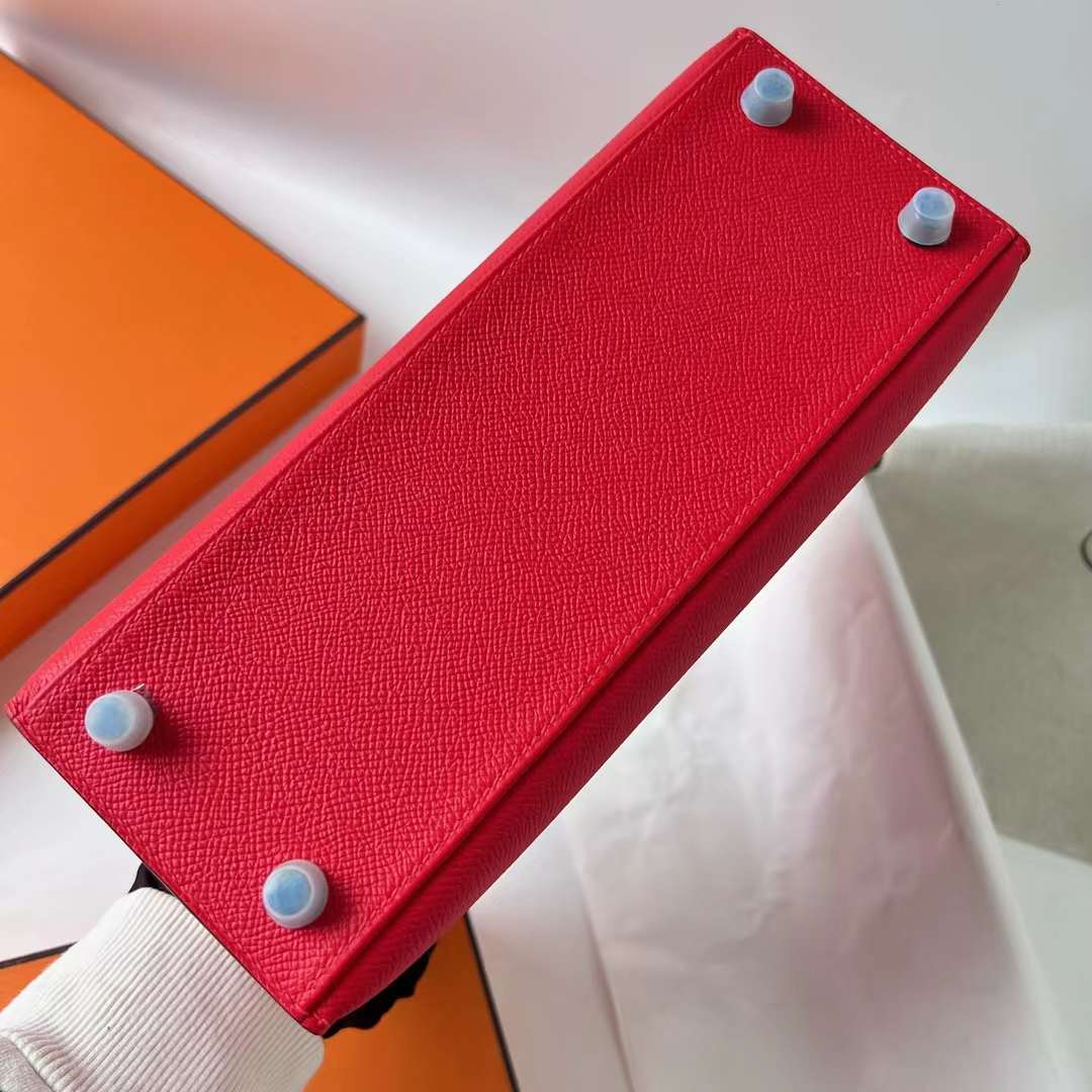 Hermès（爱马仕）Kelly 凯莉包 Epsom皮 S3 心红色 金扣 25cm 全手工蜡线缝 Ghw