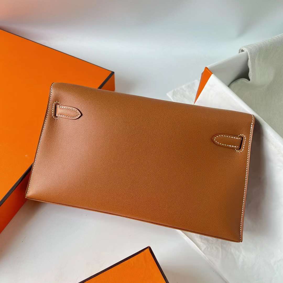Hermès（爱马仕）Kelly elan Madame Ck37 金棕色 金扣 27cm 全手工蜡线缝 Ghw