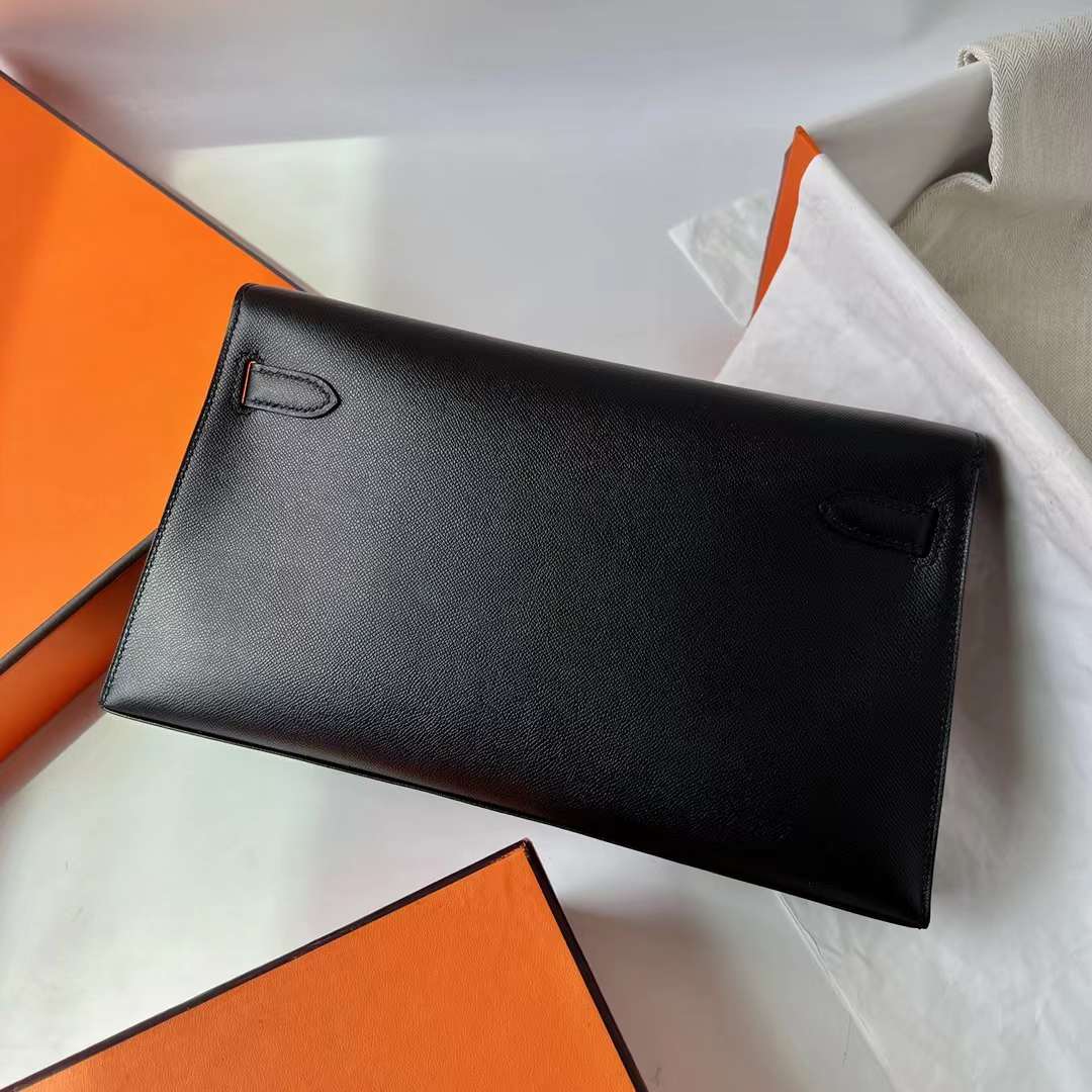 Hermès（爱马仕）Kelly elan Madame Ck89 黑色 金扣 27cm 全手工蜡线缝 Ghw