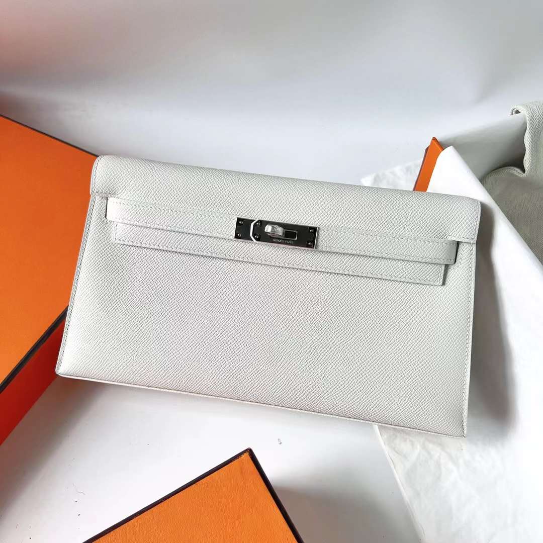 Hermès（爱马仕）Kelly elan Epsom 01 纯白 银扣 27cm 全手工蜡线缝 Phw
