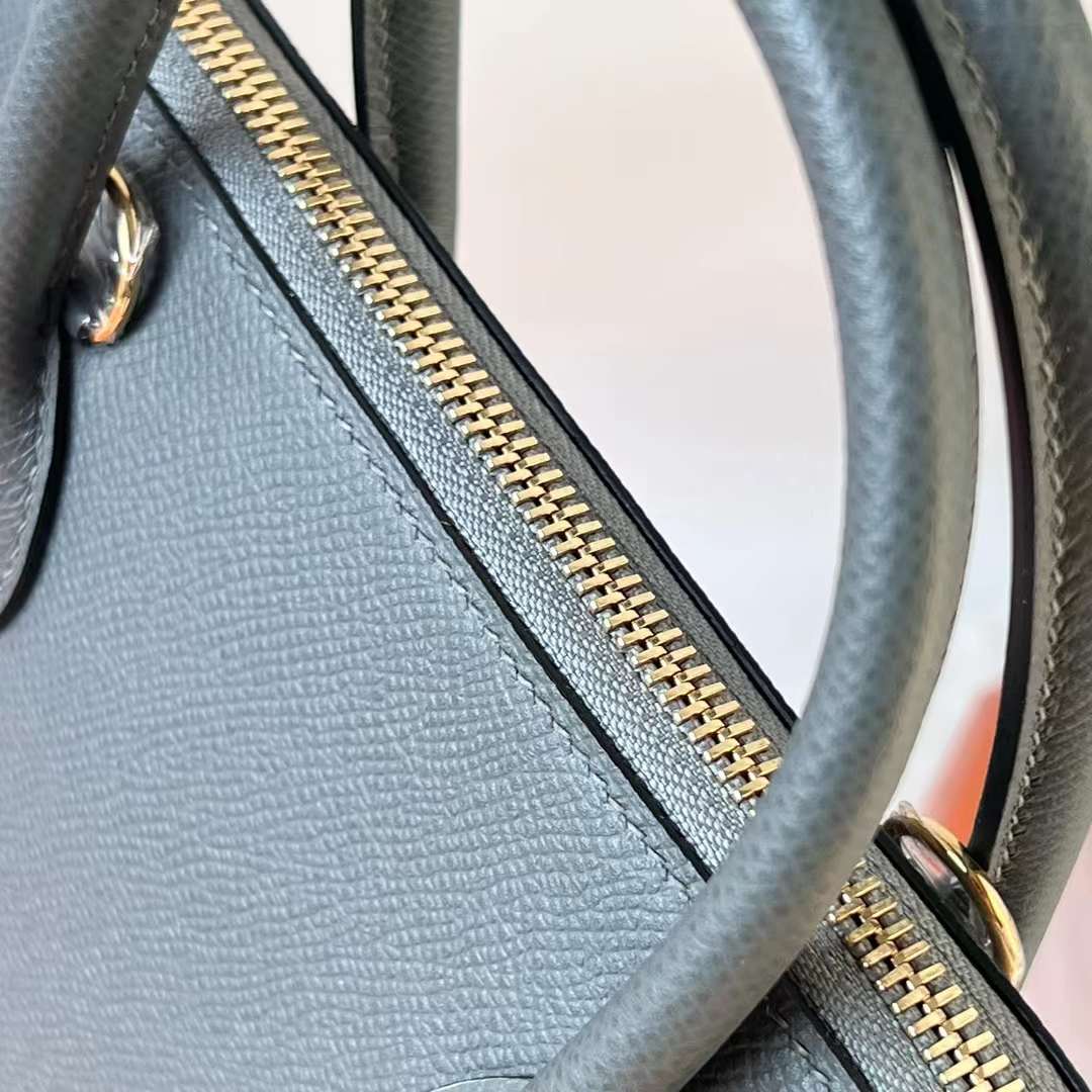 Hermès（爱马仕）Bolide 保龄球包 Epsom Y7 飓风蓝 金扣 25cm 全手工蜡线缝 Ghw