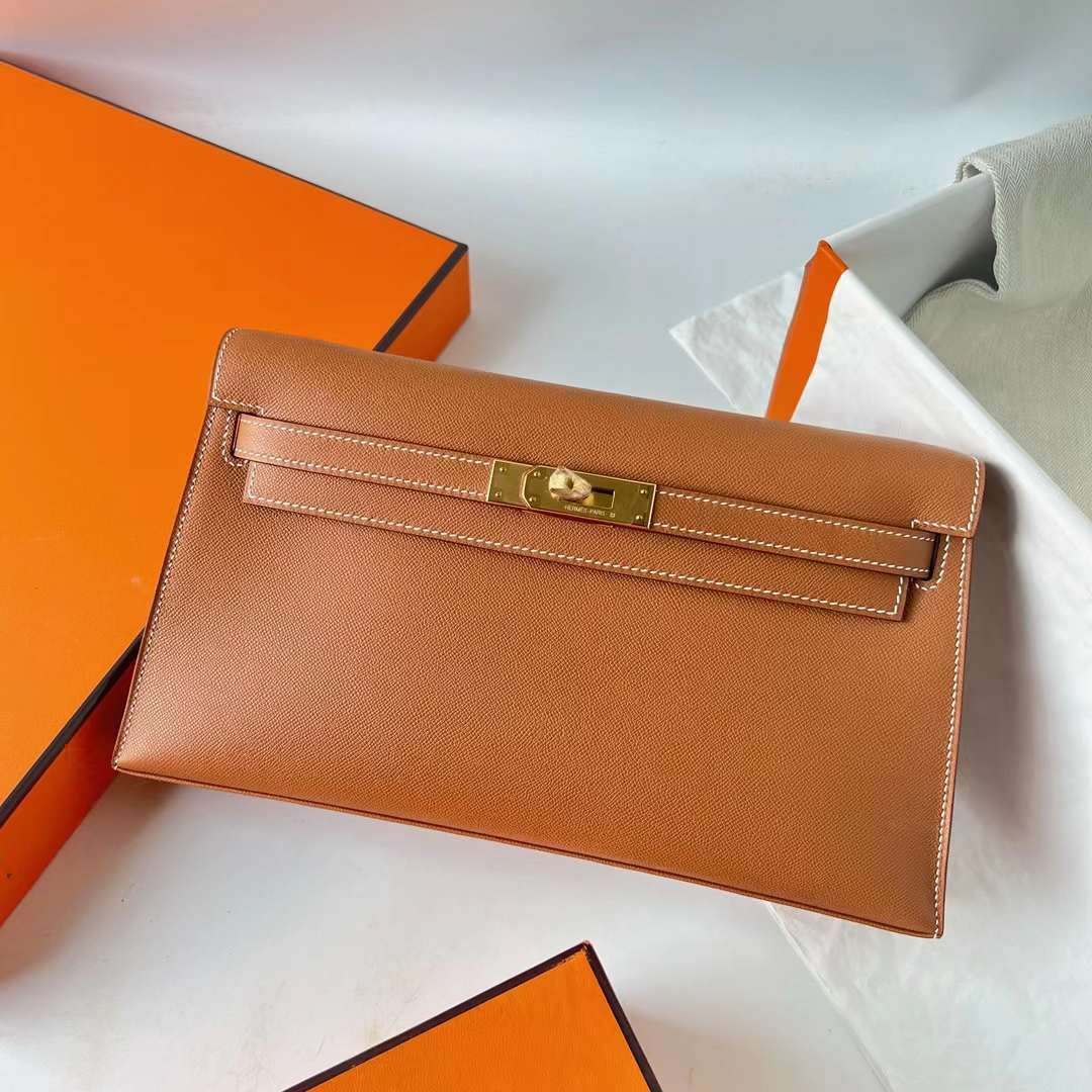 Hermès（爱马仕）Kelly elan Madame Ck37 金棕色 金扣 27cm 全手工蜡线缝 Ghw