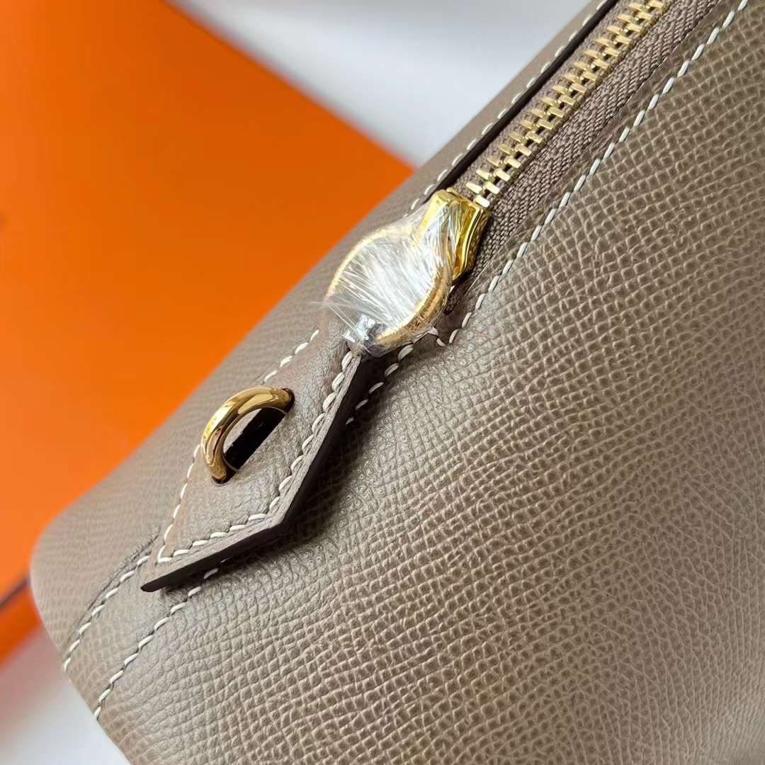 Hermès（爱马仕）Bolide 保龄球包 Epsom ck18 大象灰 金扣 25cm 全手工蜡线缝 Ghw