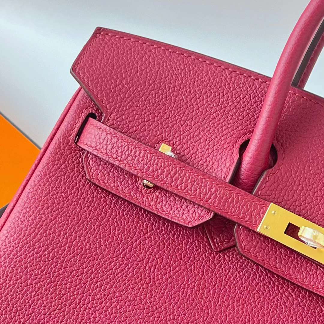 Hermès（爱马仕）Birkin 铂金包 Togo皮 K1 石榴红 金扣 25cm 全手工蜡线缝 Ghw