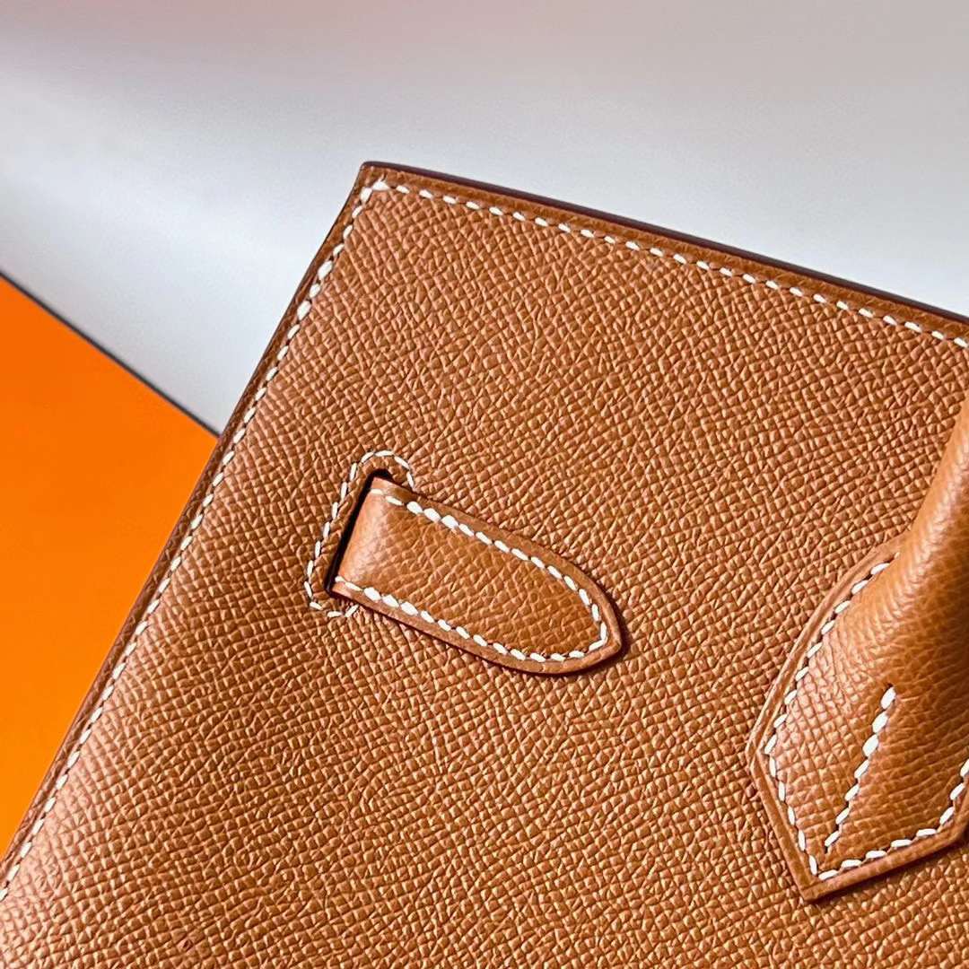 Hermès（爱马仕）Birkin 铂金包 Sellier Epsom Ck37 金棕色 金扣 30cm 全手工蜡线缝 Ghw