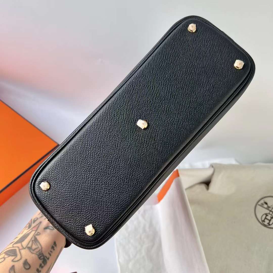 Hermès（爱马仕）Bolide 保龄球包 Epsom Ck89 黑色 金扣 27cm 全手工蜡线缝 Ghw