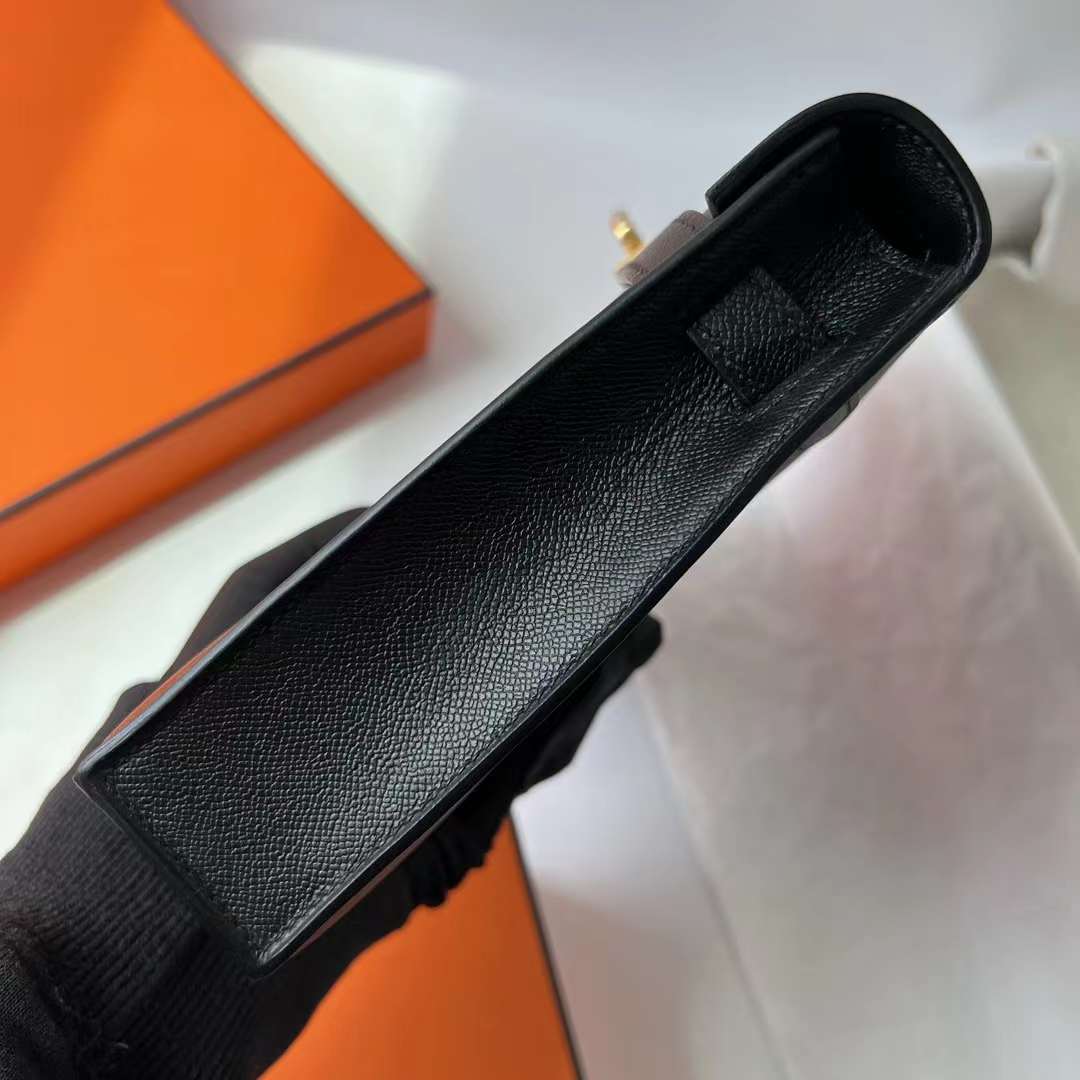 Hermès（爱马仕）Kelly elan Madame Ck89 黑色 金扣 27cm 全手工蜡线缝 Ghw