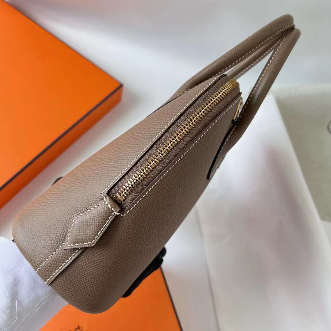 Hermès（爱马仕）Bolide 保龄球包 Epsom ck18 大象灰 金扣 25cm 全手工蜡线缝 Ghw