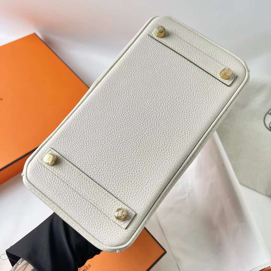 Hermès（爱马仕）Birkin 铂金包 Togo皮 8L 冰川白 金扣 25cm Ghw