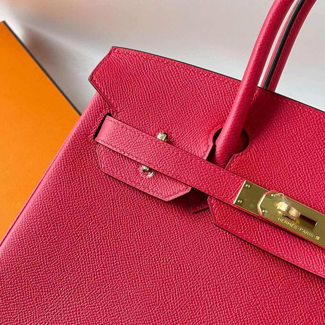 Hermès（爱马仕）Birkin 铂金包 Togo i6 极致粉 金扣 30cm 全手工蜡线缝 Ghw