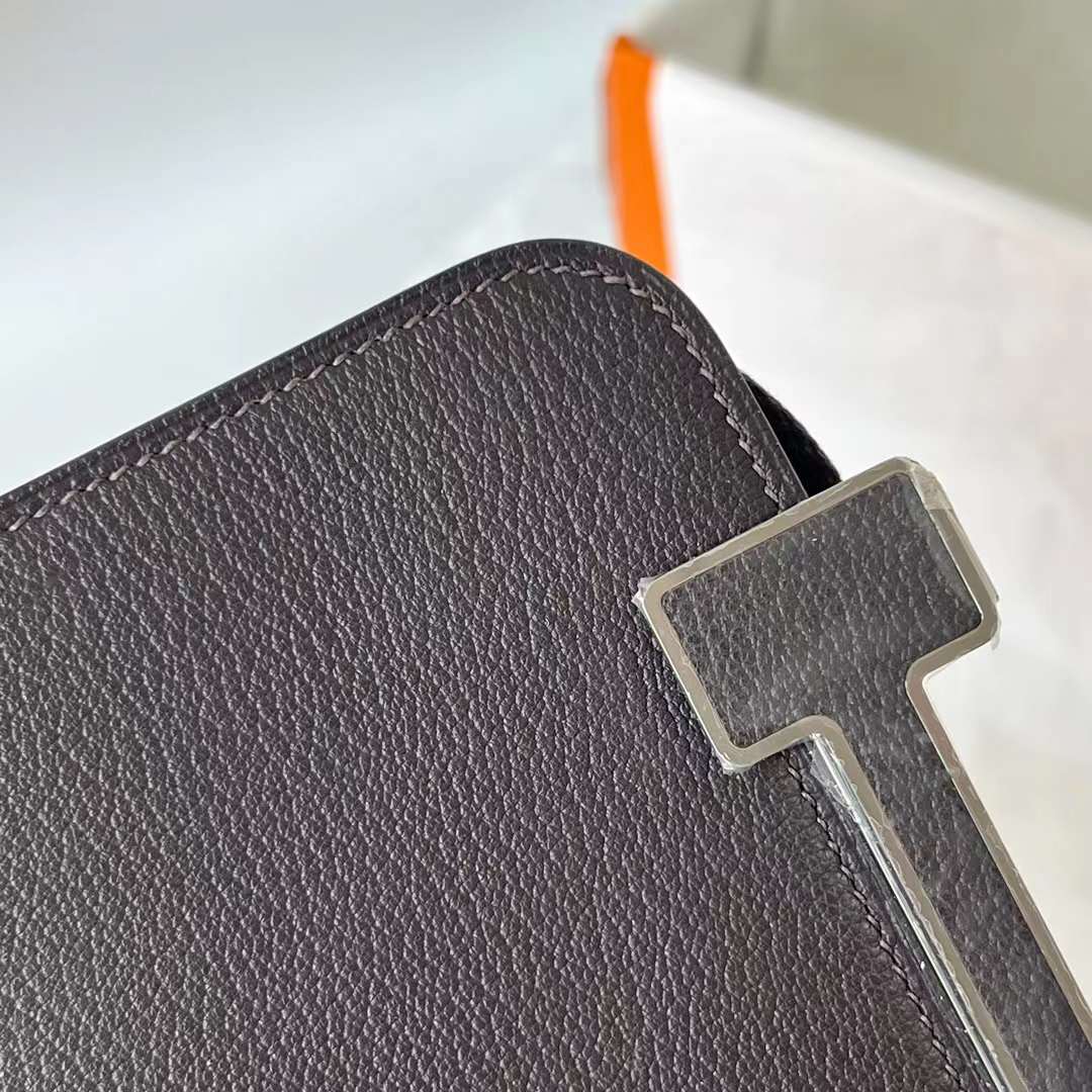 Hermès（爱马仕）Geta 木屐包 Chevre 进口山羊皮 0G 马鞍红 银扣 20cm 全手工蜡线缝 Phw