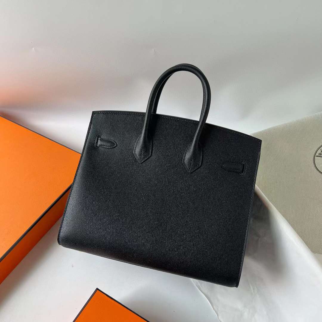 Hermès（爱马仕）Birkin 铂金包 Sellier Madame Ck89 黑色 金扣 25cm 全手工蜡线缝 Ghw