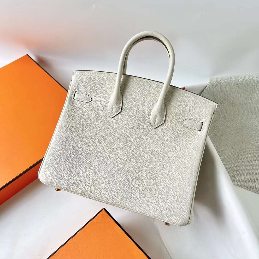 Hermès（爱马仕）Birkin 铂金包 Togo皮 8L 冰川白 金扣 25cm Ghw