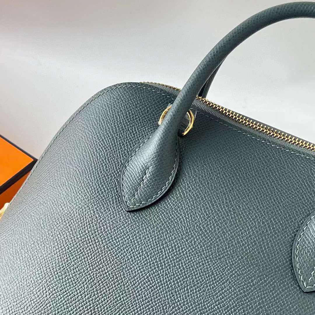 Hermès（爱马仕）Bolide 保龄球包 Epsom Y7 飓风蓝 金扣 25cm 全手工蜡线缝 Ghw